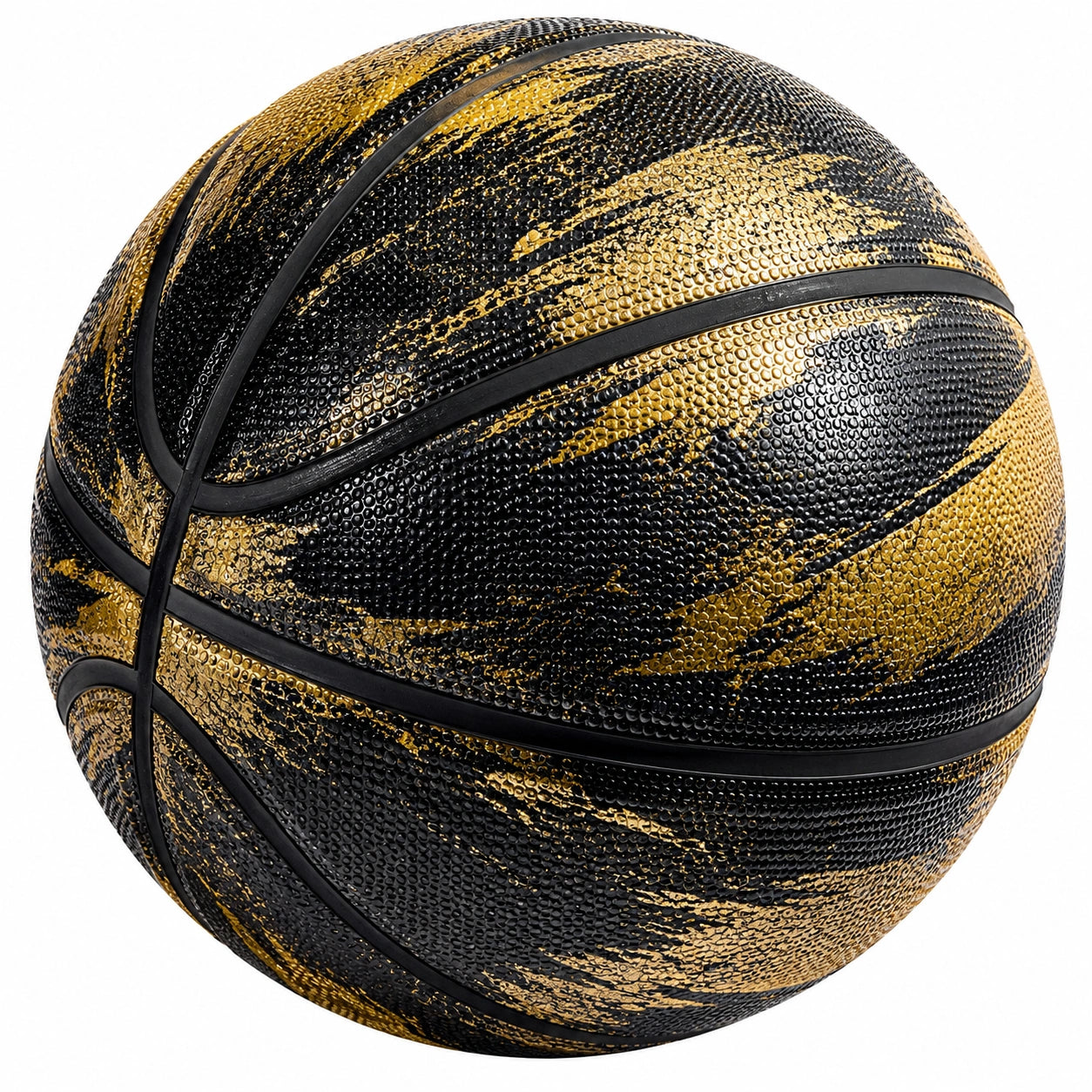 Ballon de basketball intérieur/extérieur taille 7 noir et doré