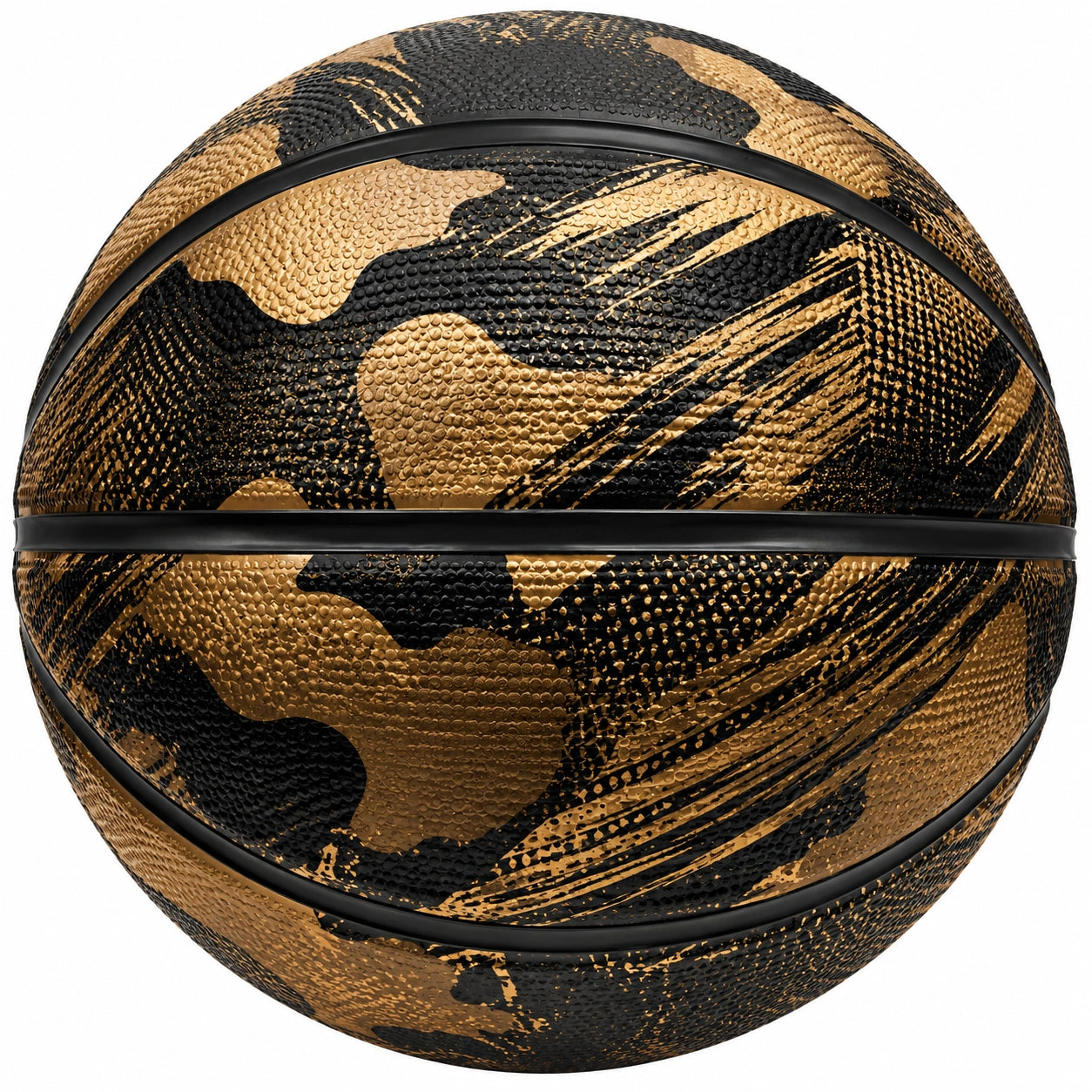 Ballon de basketball camouflage noir et doré