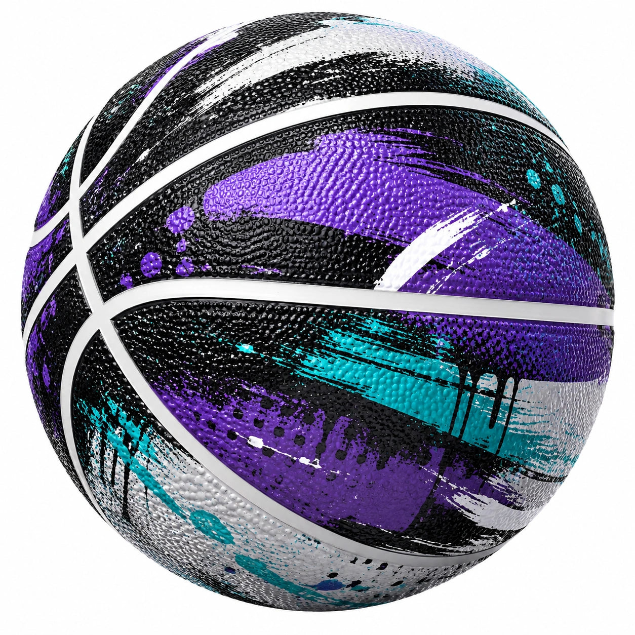 Ballon de basket extérieur multicolore Noir/Violet/Bleu/Blanc