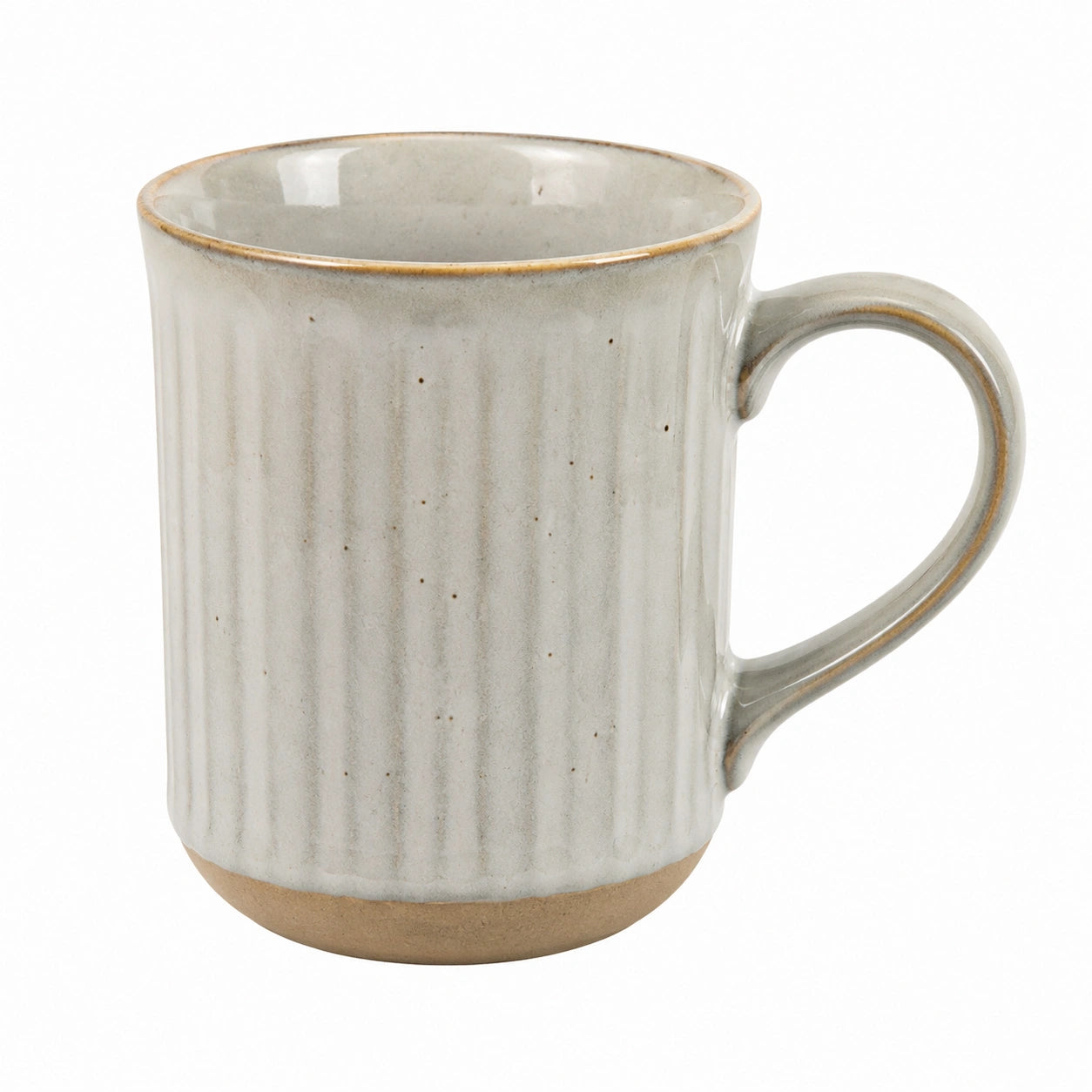 Tasse en céramique rainurée 350 ml vert bleu