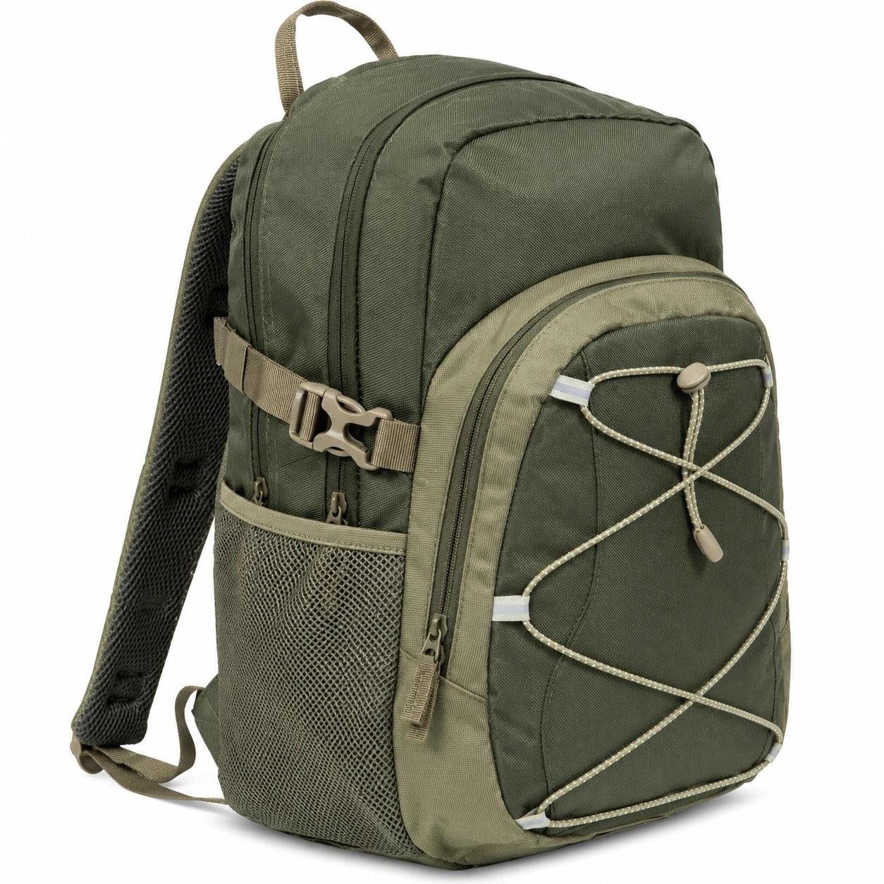 Sac banane sport unisexe beige avec cordon élastique