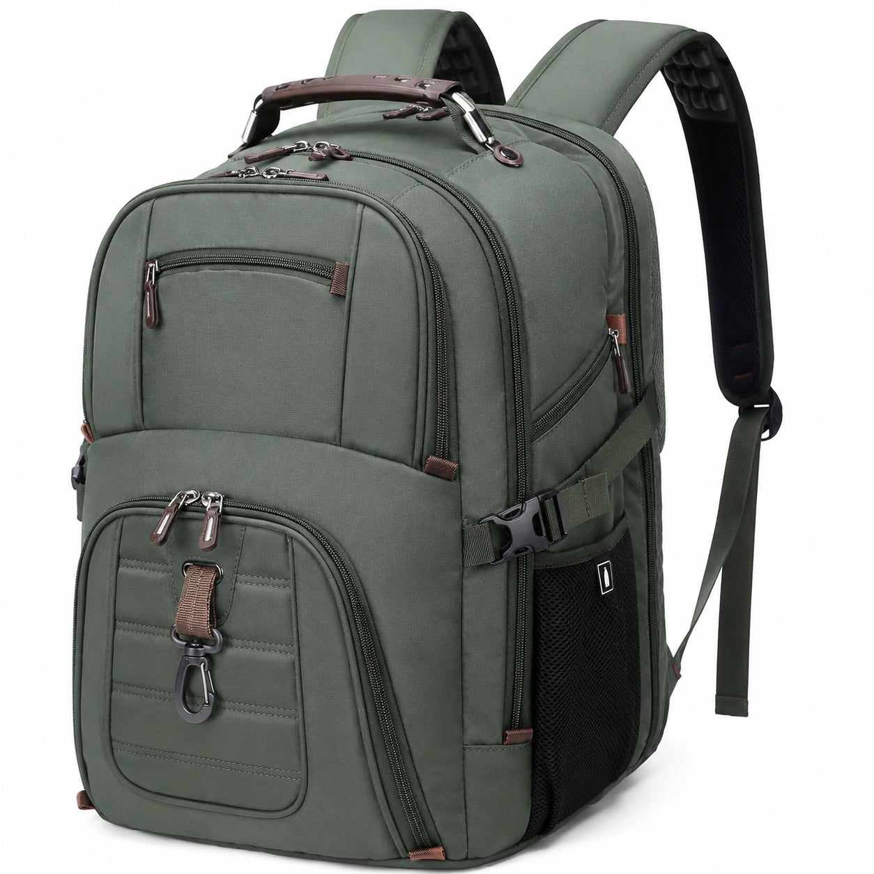 Sac à dos de voyage polyvalent beige et vert 25L