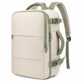 Sac à dos matelassé multifonctions beige et vert pour unisexe
