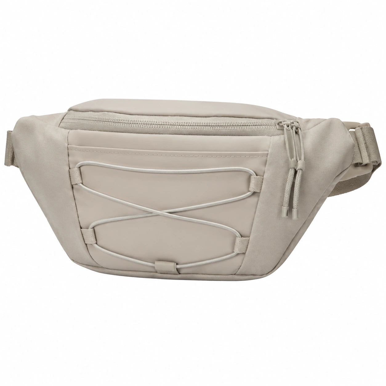 Sac banane sportif kaki étanche avec poche zippée