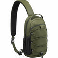 Sac à dos bandoulière léger vert armée avec poche en maille