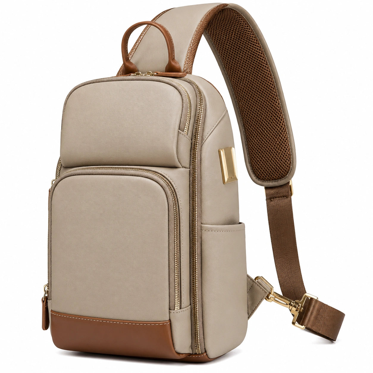 Sacoche Bandoulière Polyvalente Moderne Beige
