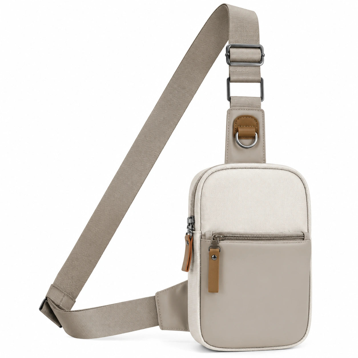 Sac à bandoulière beige 8L avec poches multiples