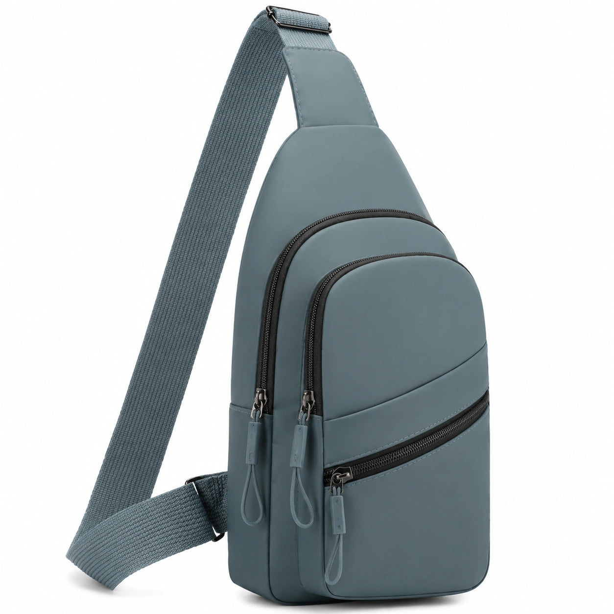 Sacoche bandoulière homme bleu clair et bleu foncé avec pochettes multiples