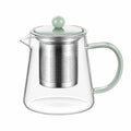Théière en céramique verte avec détails dorés 1.5L