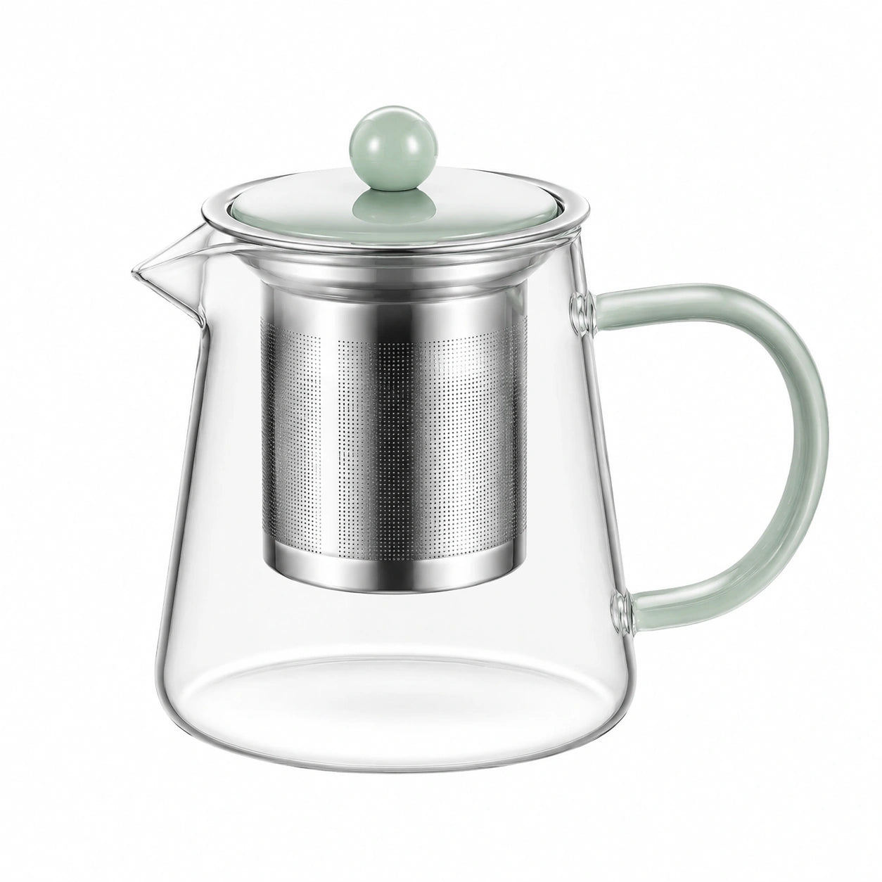 Théière en céramique verte avec détails dorés 1.5L