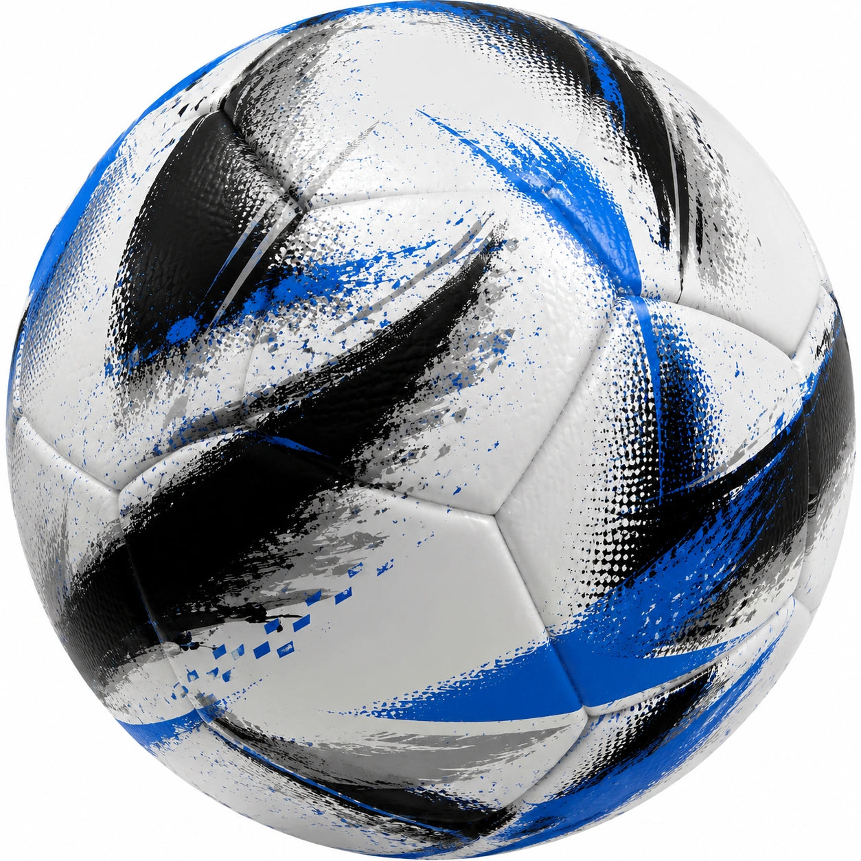 Ballon de football d'entraînement taille 5 blanc noir bleu
