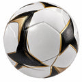 Ballon de football blanc, noir et doré