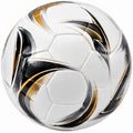 Ballon de football blanc avec détails noirs et dorés
