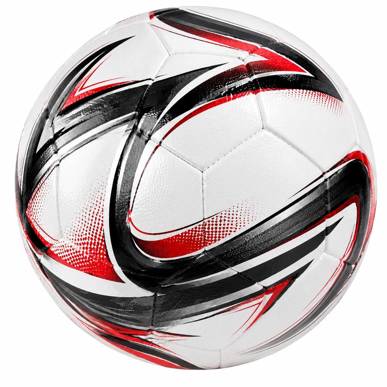 Ballon de football blanc noir rouge taille 5