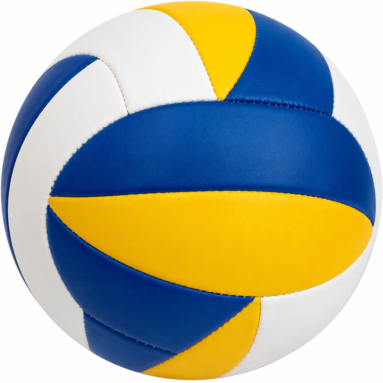 Ballon de volleyball bleu, jaune et blanc
