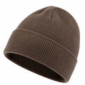 Bonnet en maille extensible marron