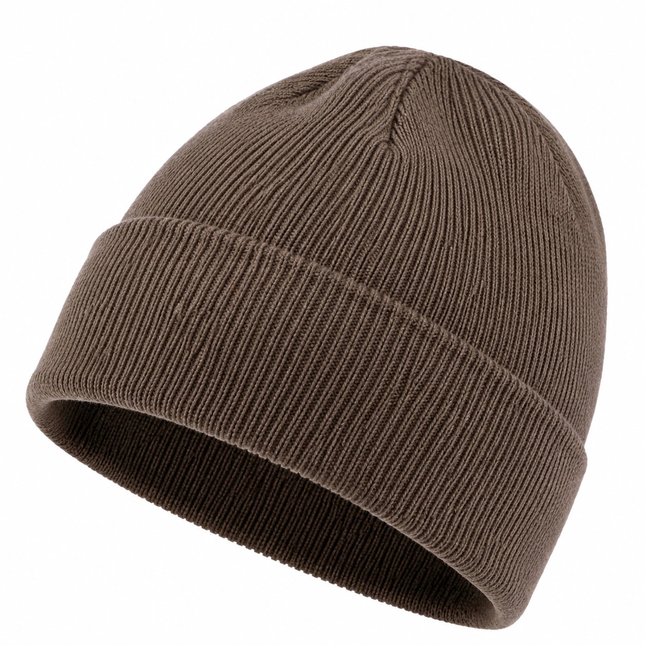 Bonnet en maille extensible marron