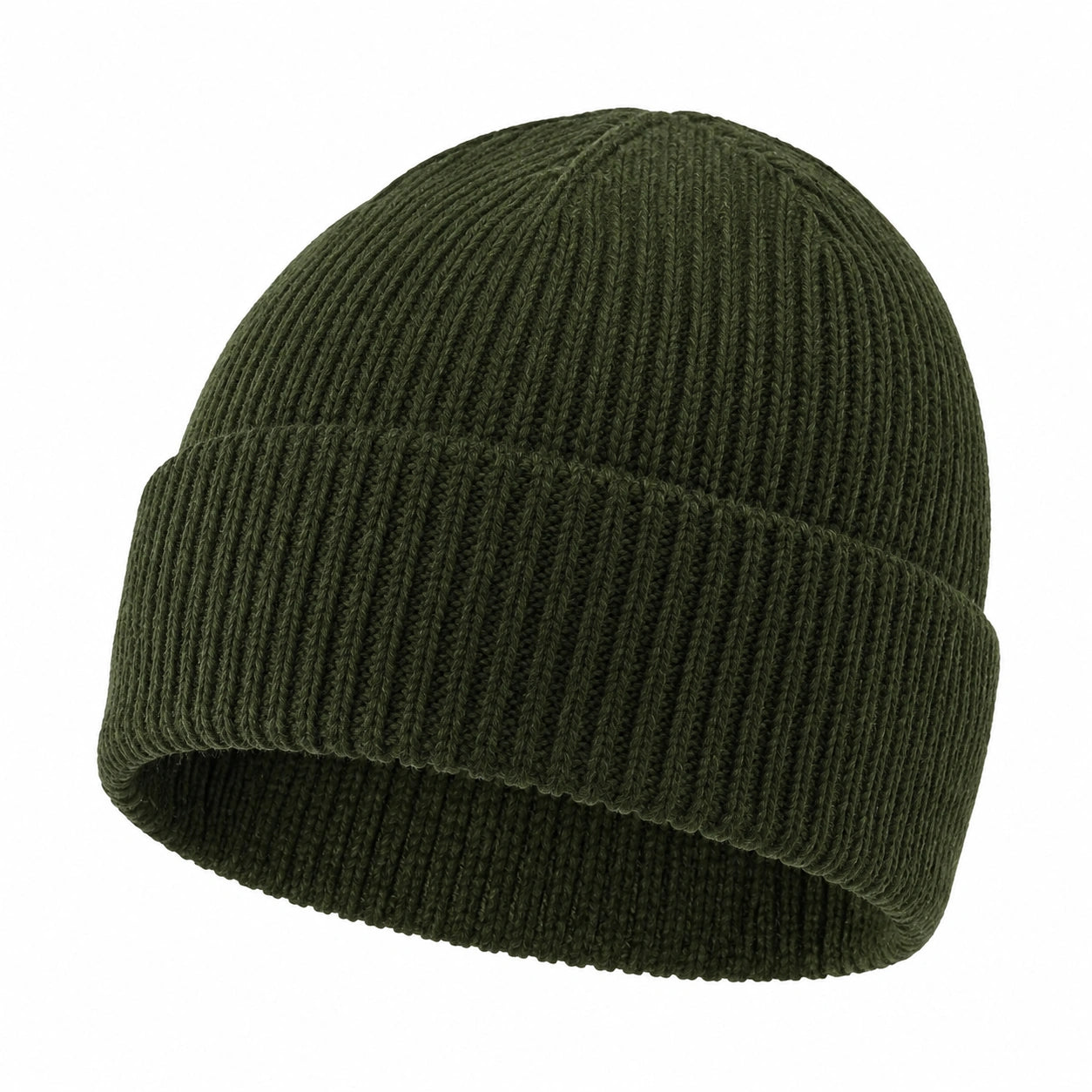 Bonnet côtelé vert olive pour temps froid
