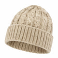 Bonnet torsadé en laine beige