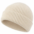 Bonnet côtelé épais beige pour adulte