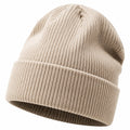 Bonnet en maille côtelée beige unisexe