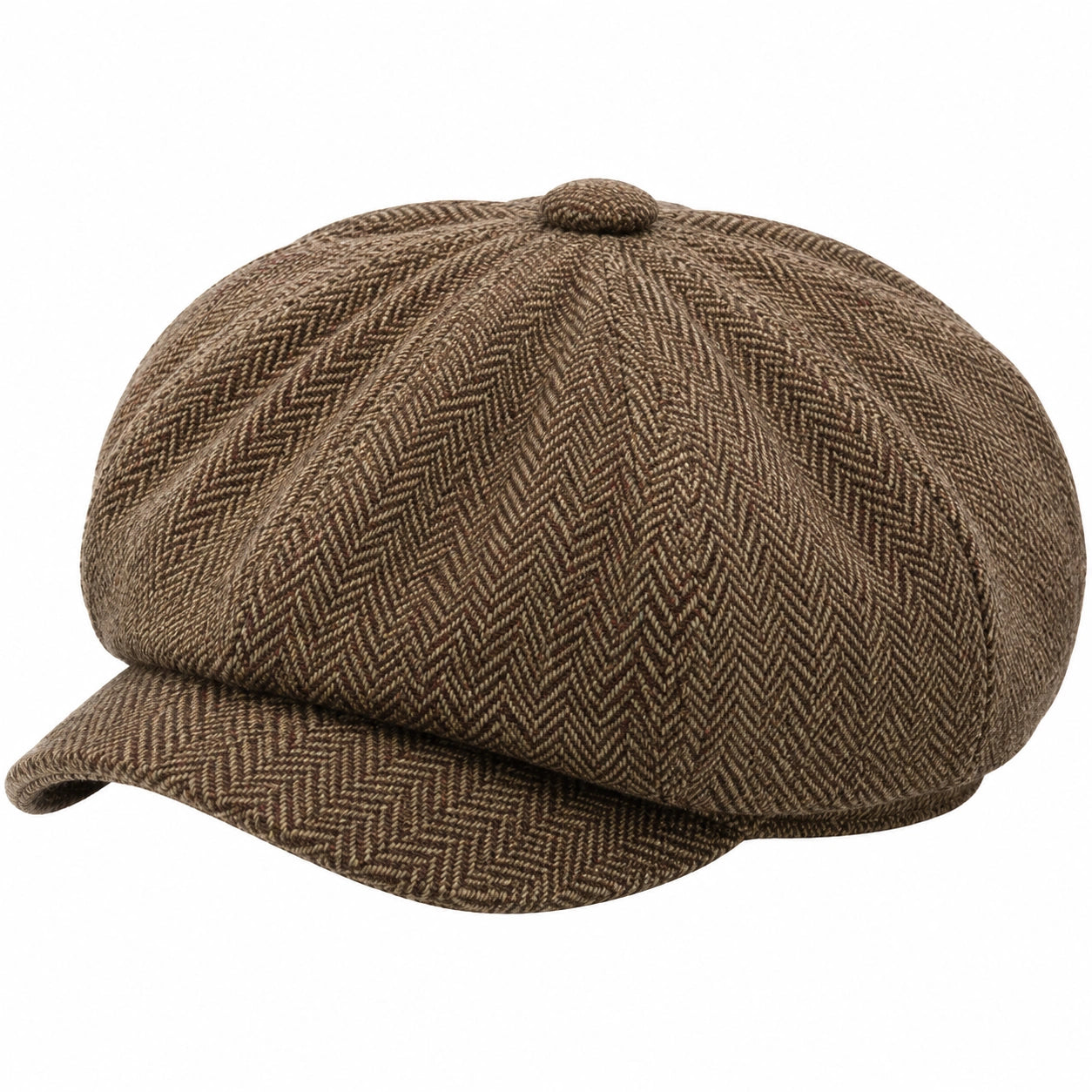 Casquette Gavroche Vintage Vert à Chevrons