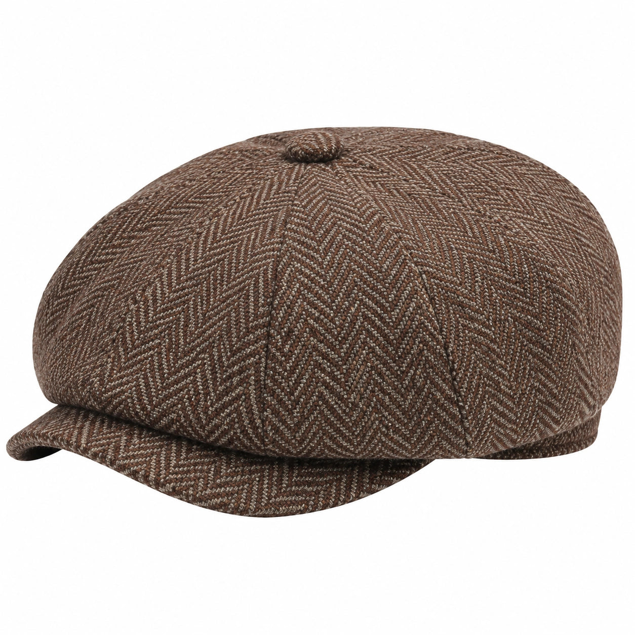 Casquette plate à motif tartan marron et bleu pour adulte