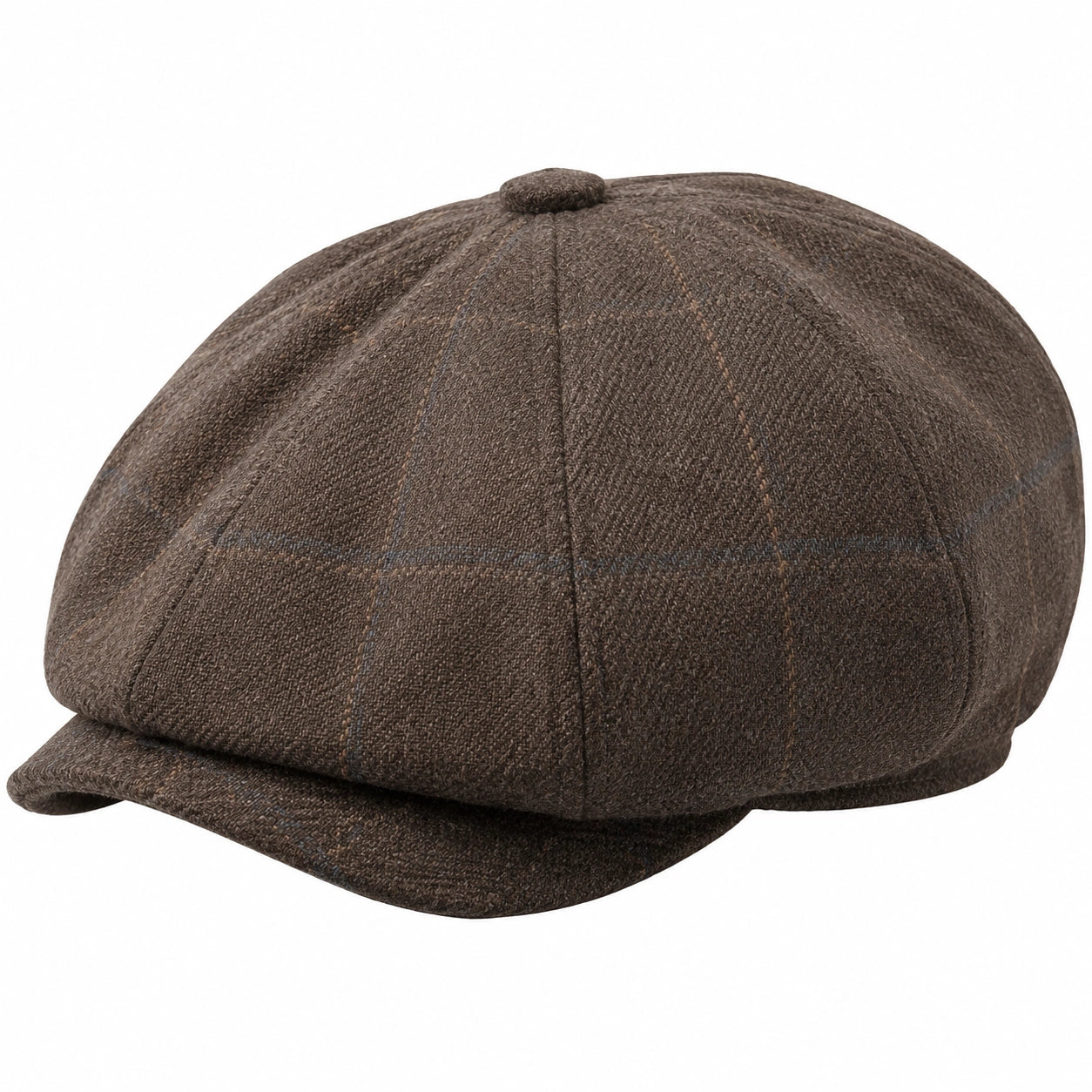 Casquette Gavroche Marron à Carreaux Subtils