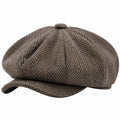 Casquette Gavroche Motif Chevron Marron