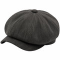 Casquette Gavroche Noire à Chevrons Élégante