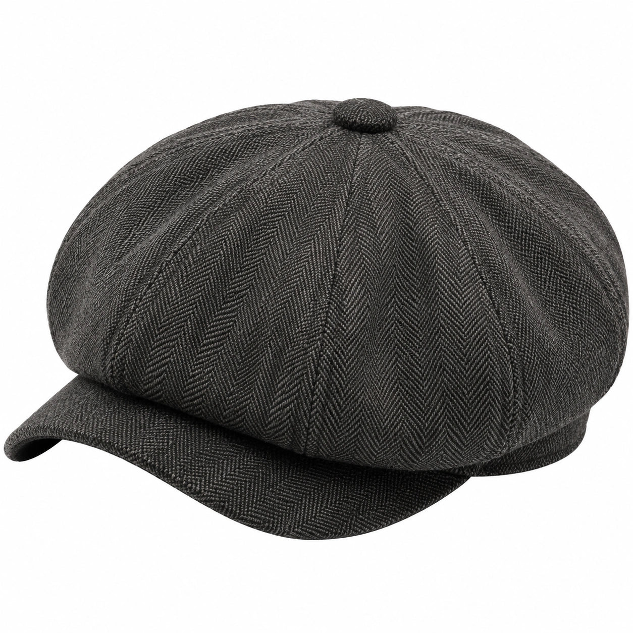 Casquette Gavroche Noire à Chevrons Élégante