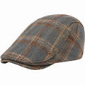 Casquette Plate Marron Motif Chevron