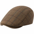 Casquette plate à carreaux gris foncé pour adultes