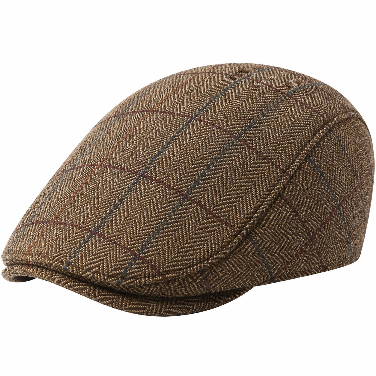 Casquette plate à carreaux gris foncé pour adultes