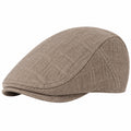 Casquette Plate Tweed Chevrons Marron