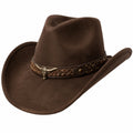 Chapeau Cowboy Western Brun avec Bande Décorative