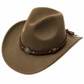 Chapeau Cowboy Marron avec Bande Tressée