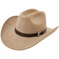 Chapeau Cowboy Élegant Beige avec Médaillons