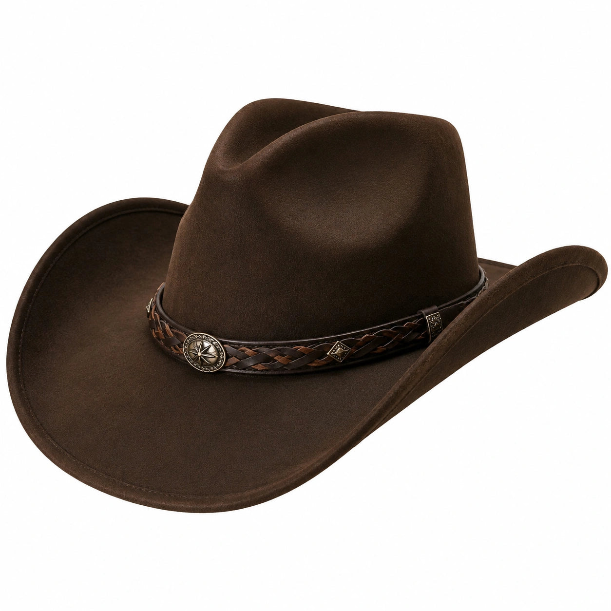 Chapeau Cowboy Beige avec Bande Décorative