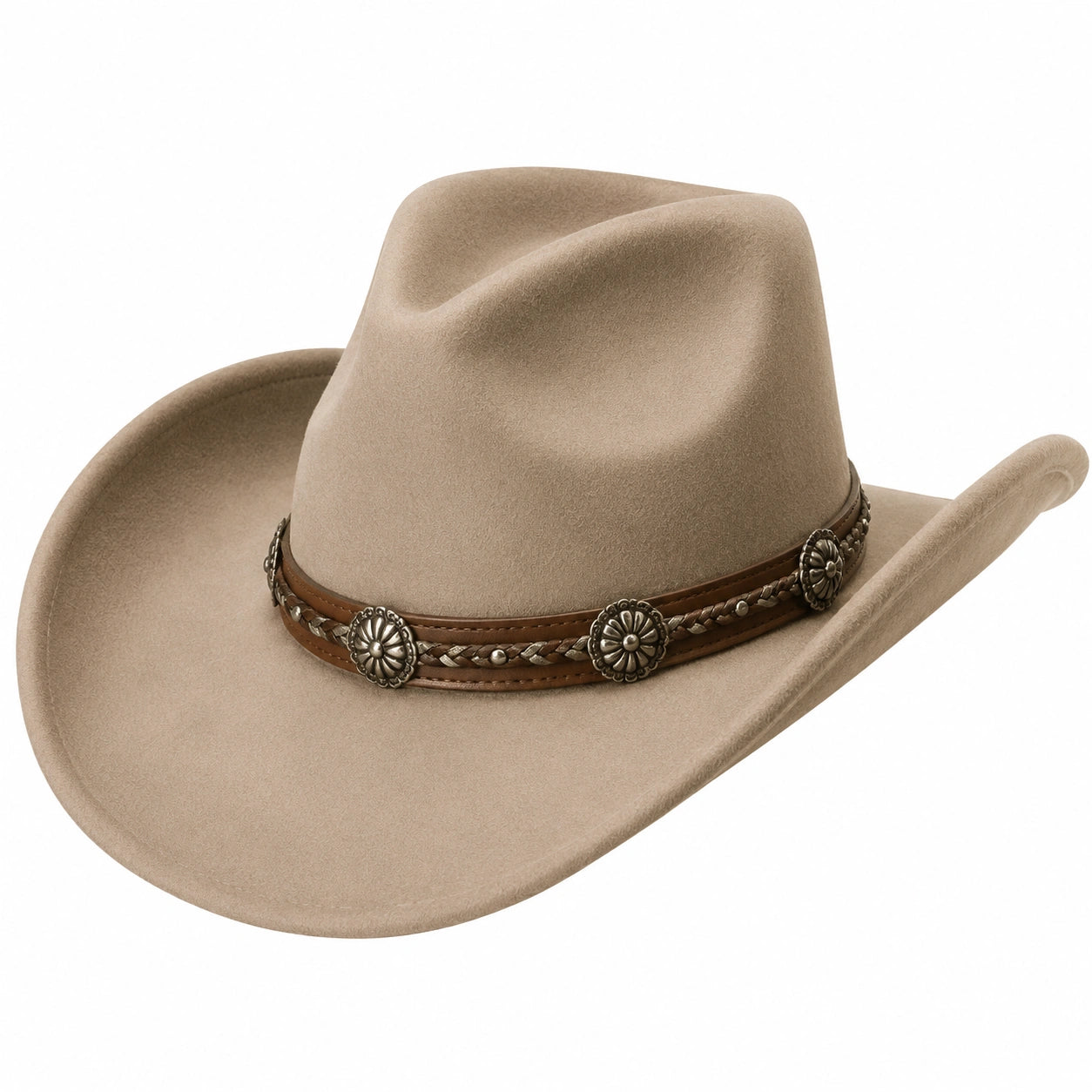 Chapeau Cowboy Noir avec Bandeau Tressé
